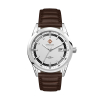 WC6236 42MM STEEL SILVER CASE, 3 HAND MVMT, SILVER DIAL, DTE DISPLAY, LEATHER STRAP, FLAT MINERAL CRYSTAL,