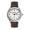 WC8508 44MM STEEL MATTE SILVER CASE, 3 HAND MVMT, WHITE DIAL, DAY/DATE DISPLAY, LEATHER STRAP, FLAT MINERAL