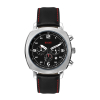 WC8826 45.5MM STEEL MATTE SILVER CASE, CHRONOGRAPH MVMT, BLACK DIAL, DTE DISPLAY, LEATHER STRAP, DOME MINER