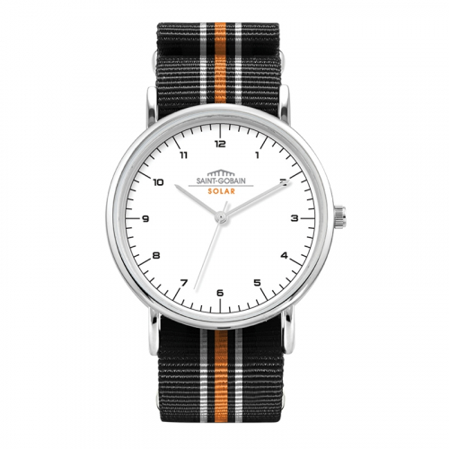 WC1552 38MM METAL SILVER CASE, 3 HAND MVMT, WHITE DIAL, NATO STRAP, FLAT MINERAL CRYSTAL, 3 ATM WTR RESISTA