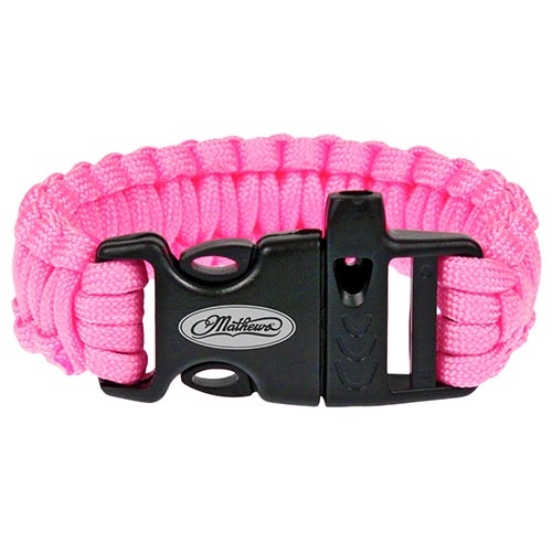 Pink Paracord Bracelet with Whistle