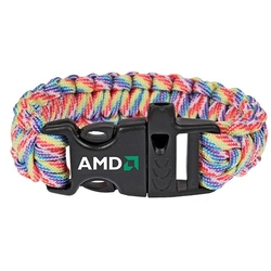 Rainbow Paracord Bracelet with Whistle