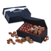 Chocolate Covered Almonds & Chocolate Sea Salt Caramels in Navy Magnetic Closure Box