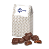 Silver & Gold Geometric Gable Top Gift Box w/Chocolate Sea Salt Caramels
