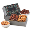 Chocolate Covered Almonds & Fancy Cashews in Pine Boughs & Berries Gift Box