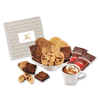 Gourmet Cookie & Brownie Gift Box with Silver & Gold Geometric Sleeve