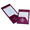 Book Cloth Single Panel Horizontal Guest Check Presenter w/ R Pockets (5 x 8-1/2)