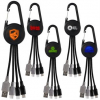 Color Light Up 3-in-1 Carabiner Duo Charging Cable