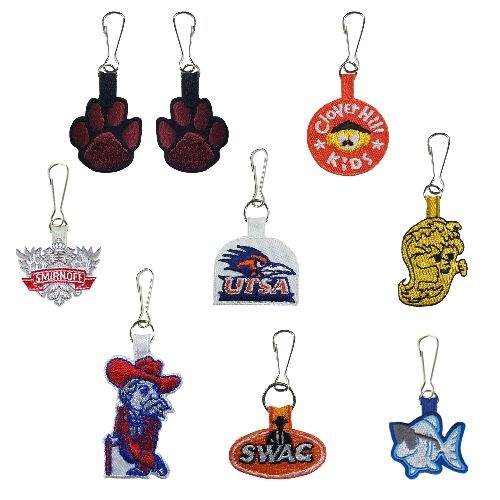 Custom Embroidered Zipper Pulls (2 Sided)