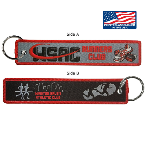 USA Made Big Size 2 Side 4CP Dye Sub Key Ring with Merrow Border