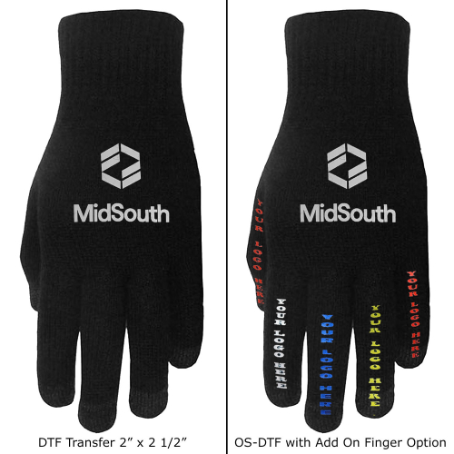 5 Finger Activation Text Gloves with Oversized DTF