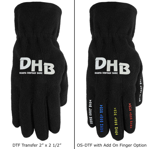 Fleece Gloves with Oversized DTF