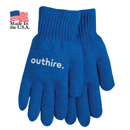 USA Made Medium Weight Knit Gloves with Oversized DTF