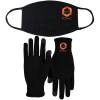 3 Ply Cotton Face Masks & Runners Text Gloves Combo