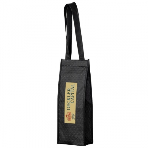 Insulated Wine Tote Bag - 1 Bottle Non-Woven Tote - Full Color (5 1/4