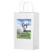 White Kraft Paper Shopper Tote Bag with Full Color (10