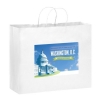 White Kraft Paper Shopper Tote Bag w/ Full Color (16