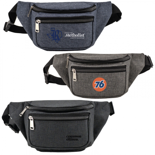 Heather Triple Zipper Fanny Pack