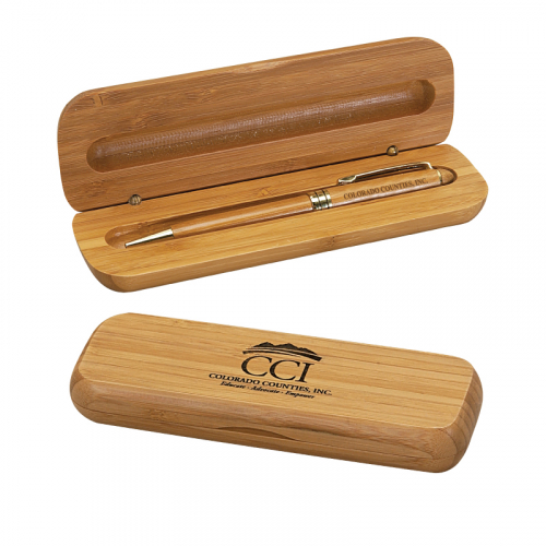 Bamboo Case w/Pen Gift Set