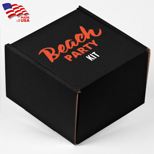 Screen Printed Corrugated Box Small 6x6x4 For Mailers, Gifting And Kits - Black Box Print, 1/0, Matt