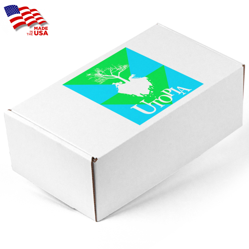 Screen Printed Corrugated Box Medium 11x6.5x4 For Mailers, Gifting And Kits -  White Box Print, 1/0, M