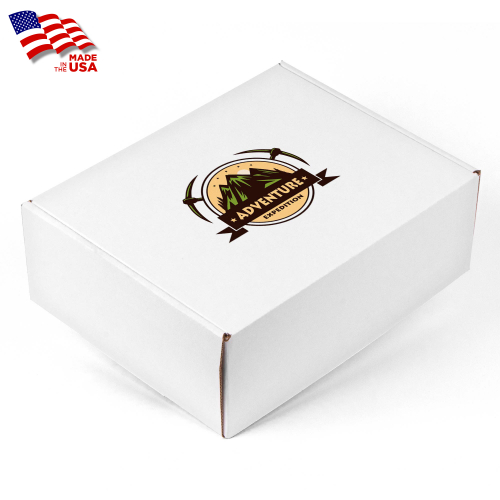 Full Color Printed Corrugated Box Large 11x9x4 For Mailers, Gifting And Kits - 5x5 Center Print, 4/0