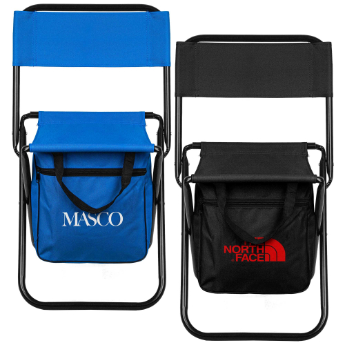 Portable Folding Chair with Storage Pouch - 600D Polyester