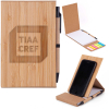 4x6 Bamboo Phone Holder Notepad & Pen Set with Sticky Notes
