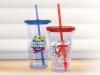 16 oz. Classic Carnival Cup - Color Lid and Straw