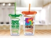 Carnival Cups-Color Curly Straw, Color Lid
