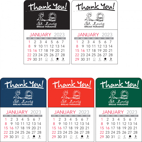 Thank You! Vinyl Adhesive Mini Stick Calendar - 2023