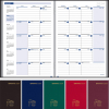 Ruled Monthly Format Stitched To Cover Desk Planner : 32 Page Planner 2024