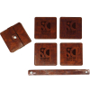 Watson Square PU Leather Coaster - 4 piece Set in Holder