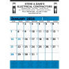 Commercial Planner Wall Calendar - Blue & Black: 2024, 1 Color Imprint