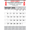 Commercial Planner Wall Calendar: Grey & Black 2025, 2+ Imprint Colors