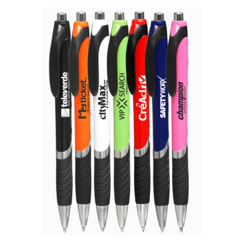 Bright Colors Rubber Grip Ballpoint Pen