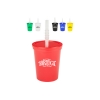 16 oz. Plastic Stadium Cup with Lid and Straw - USA Made