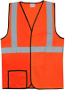 Solid Single Stripe Orange Safety Vest (Small/Medium)
