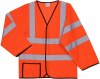 Mesh Orange Long Sleeve Safety Vest (Large/X-Large)