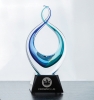 Turquoise Green/Blue Zola Twist Crystal Award
