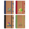 Kraft Hard Cover Spiral Notebook with Pen - ColorJet