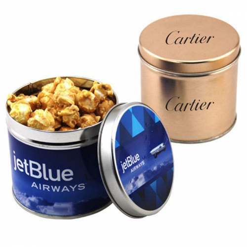 Round Tin with Caramel Popcorn