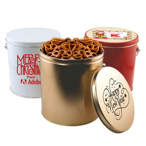 1 Gallon Gift Tin with Pretzels