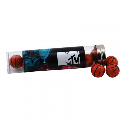 Tube with Chocolate Basketballs