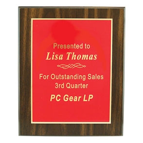 Walnut Finish Plaque (8