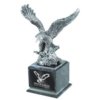Silver Eagle Award w/Black Marble Finish Square Wood Base