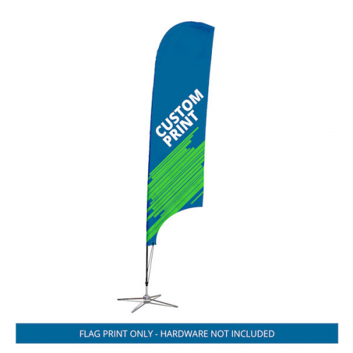 Large Custom Blade Sail Sign Flag Concave Bottom Single-Sided