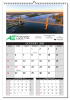 3 Month Single Sheet Wall Calendar with 12 Custom Photos - 
