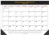 Desk Planner Calendar w/ Black Vinyl Top & 2 Corners