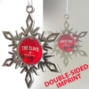 Bright Nickel Snowflake Ornament - Two Sided